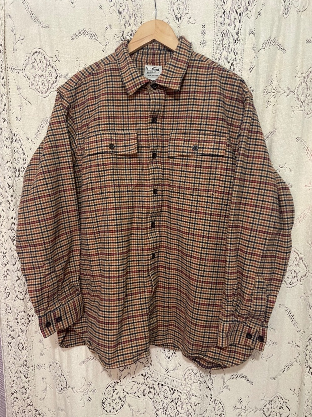 L.L.Bean Men's Chamois Shirt in a brown plaid pattern